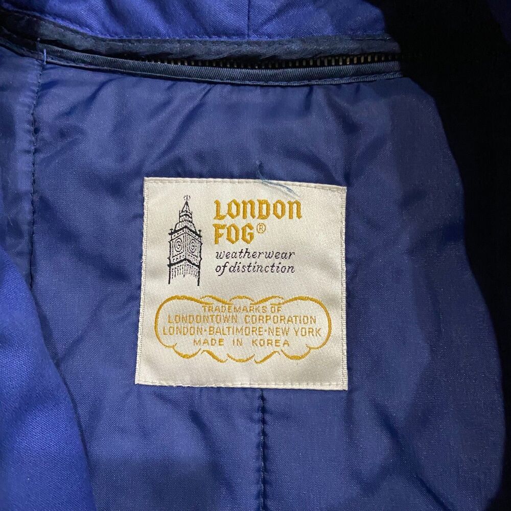 London Fog Vintage 80s Full Zip Ocean Blue Belted Jacket Women's Size 16 Regular - Picture 7 of 10